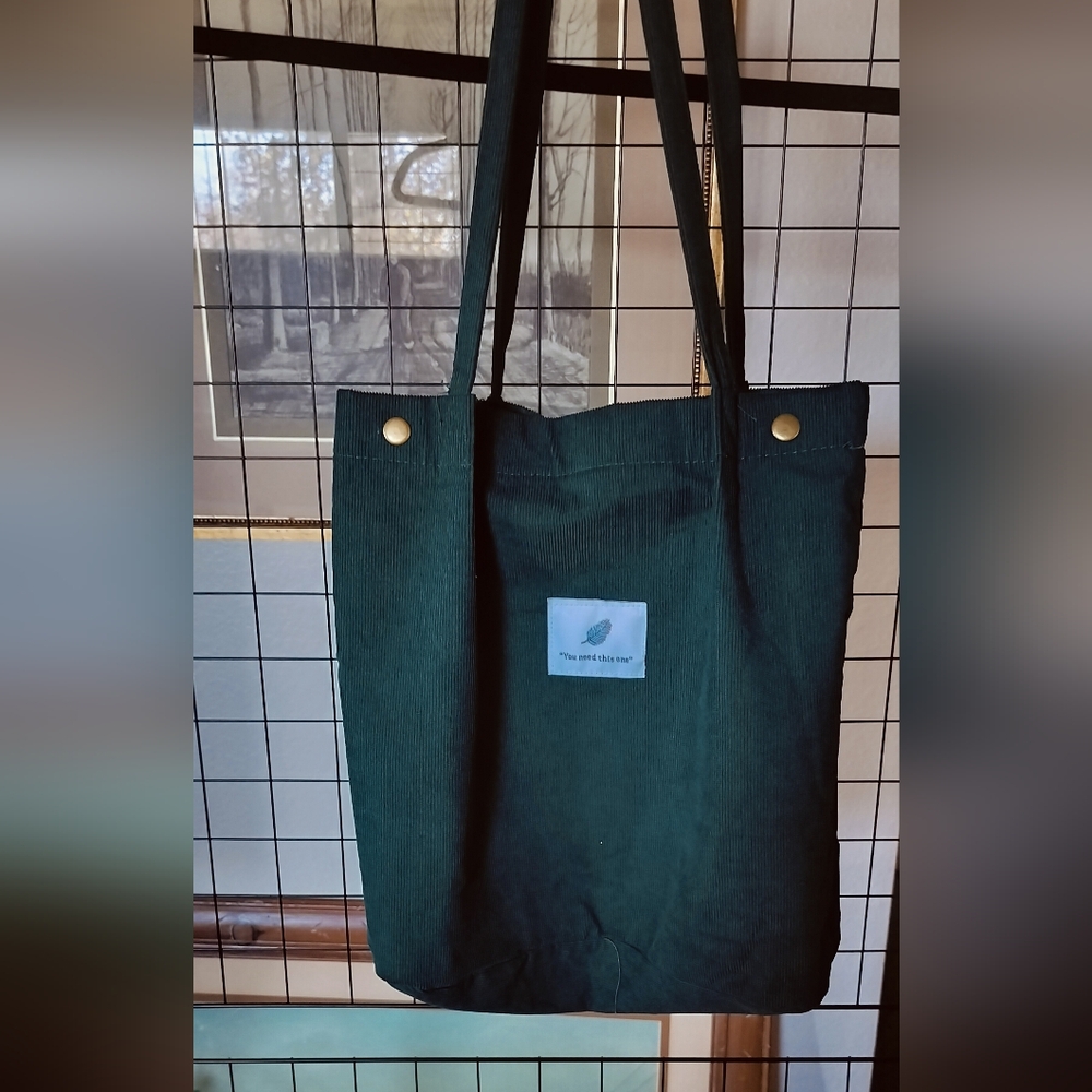 EUC Teal Corduroy Tote Bag